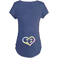 Q.KIM Camiseta Divertido Estampada para Mujer Embarazo Handprint Footprint